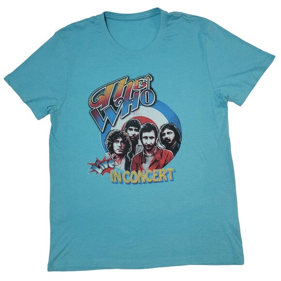 The Who Rock Band Live in Concert Blue Graphic T-Shirt - Picture 1 of 4